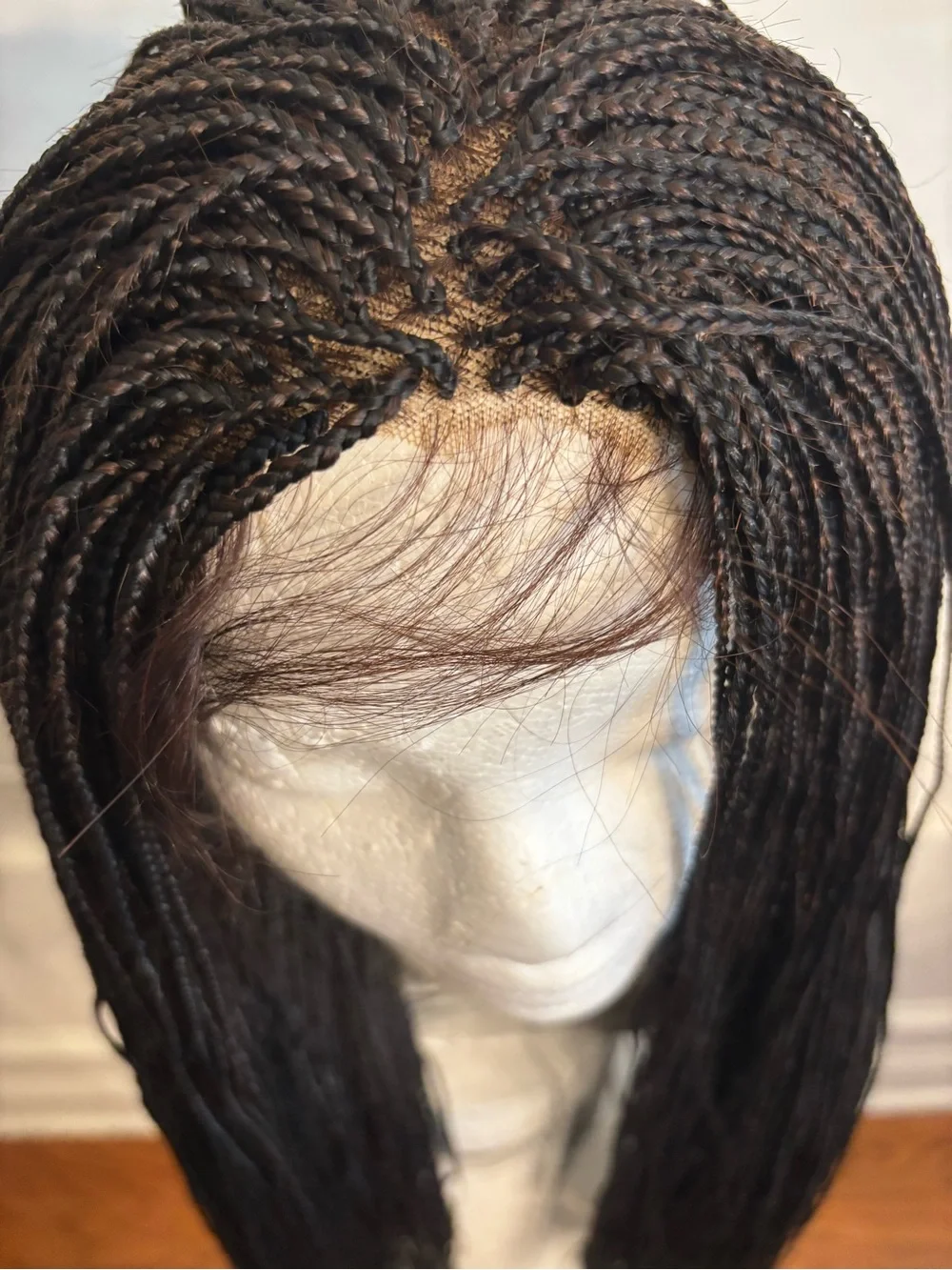 Long 28-30 inches HANDMADE Micro Braids Lace Front Wig